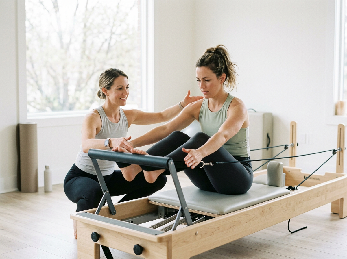 Instructor coaching a client
