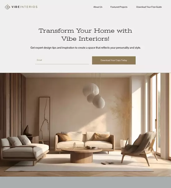 Instapage mock-up showing headline settings with font, size, color, and alignment options, alongside background image and color customization.