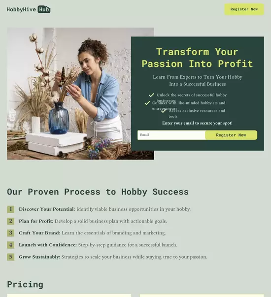 Instapage website builder interface showing a landing page preview with editing tools on the sidebar.