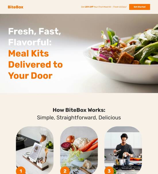 Instapage website builder interface showing a landing page preview with editing tools on the sidebar.