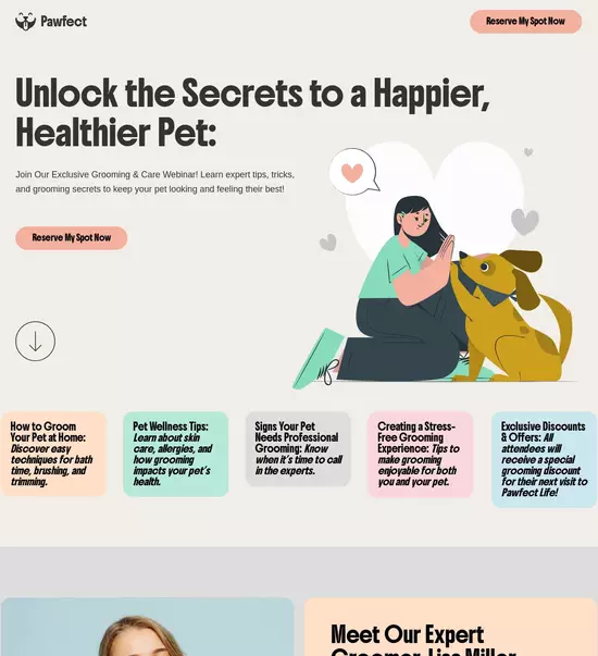 Instapage website builder interface showing a landing page preview with editing tools on the sidebar.