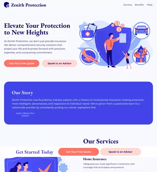 Instapage website builder interface showing a landing page preview with editing tools on the sidebar.