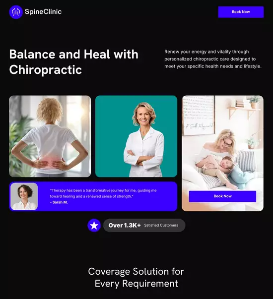 Instapage mock-up showing headline settings with font, size, color, and alignment options, alongside background image and color customization.