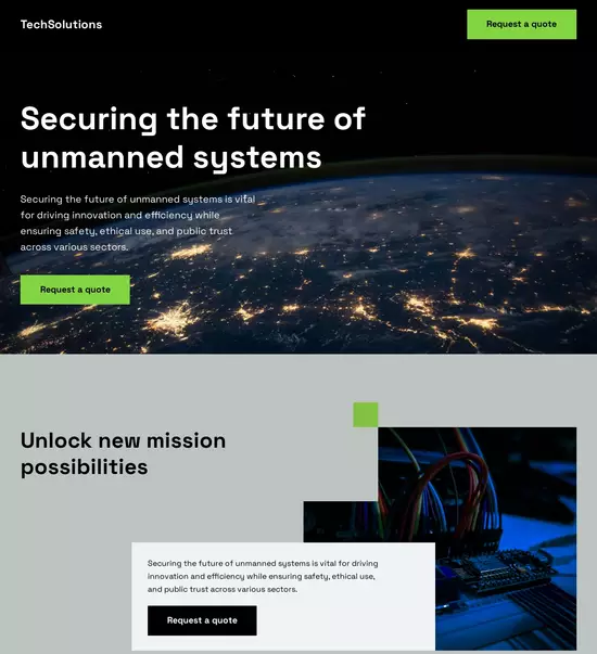 Instapage website builder interface showing a landing page preview with editing tools on the sidebar.