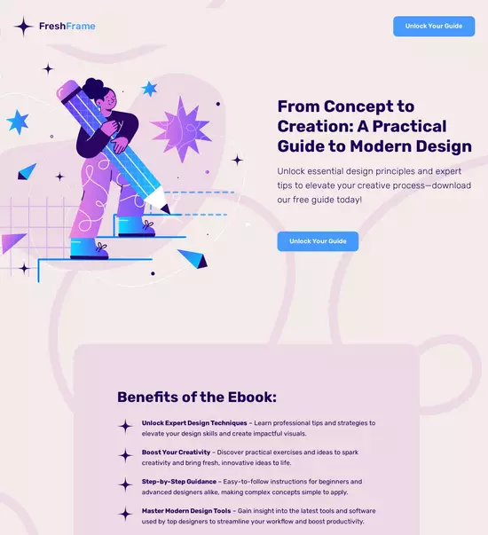 Instapage mock-up showing headline settings with font, size, color, and alignment options, alongside background image and color customization.