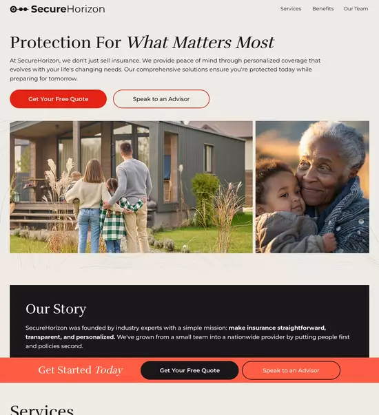 Instapage website builder interface showing a landing page preview with editing tools on the sidebar.