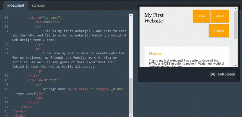 this picture shows what a finished page looks like that has HTML coding on it