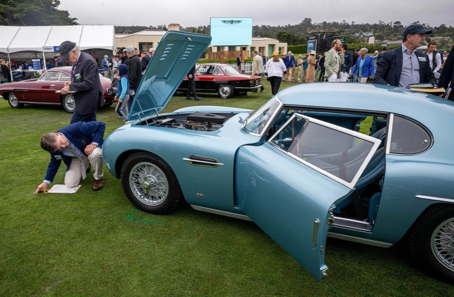 2022 Pebble Beach Concours d'Elegance judges inspect 1953 Siata 208