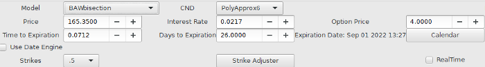 Parameters for Pricing IV of Call Option; Interest Rate = 30Day T-Bill Rate