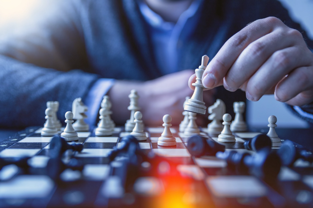 A man playing chess.