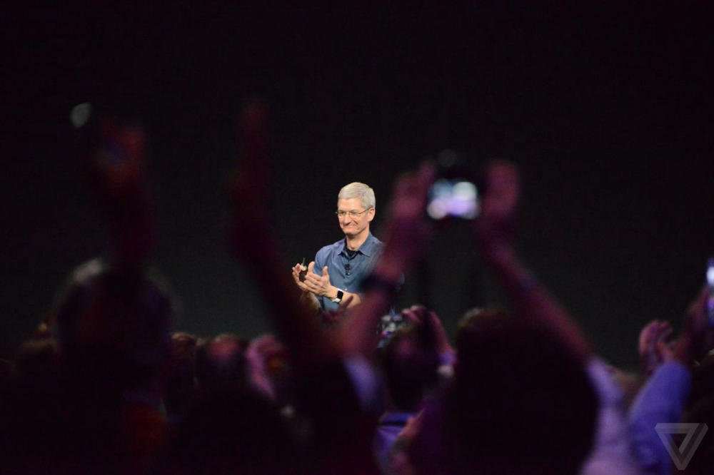 Tim Cook at an Apple Event in 2014 / Photo from The Verge