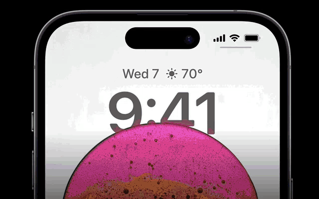 iPhone 14 Pro’s ‘Dynamic Island’ animations and effects / GIF from Tenor