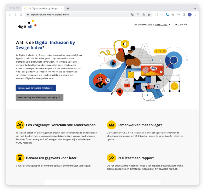 Een online tool die de digitale inclusie van jouw website of app in kaart brengt