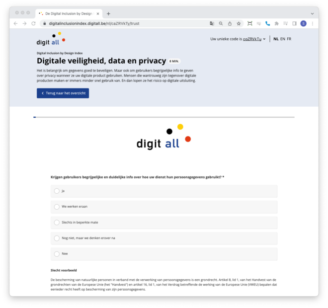 Een online tool die de digitale inclusie van jouw website of app in kaart brengt