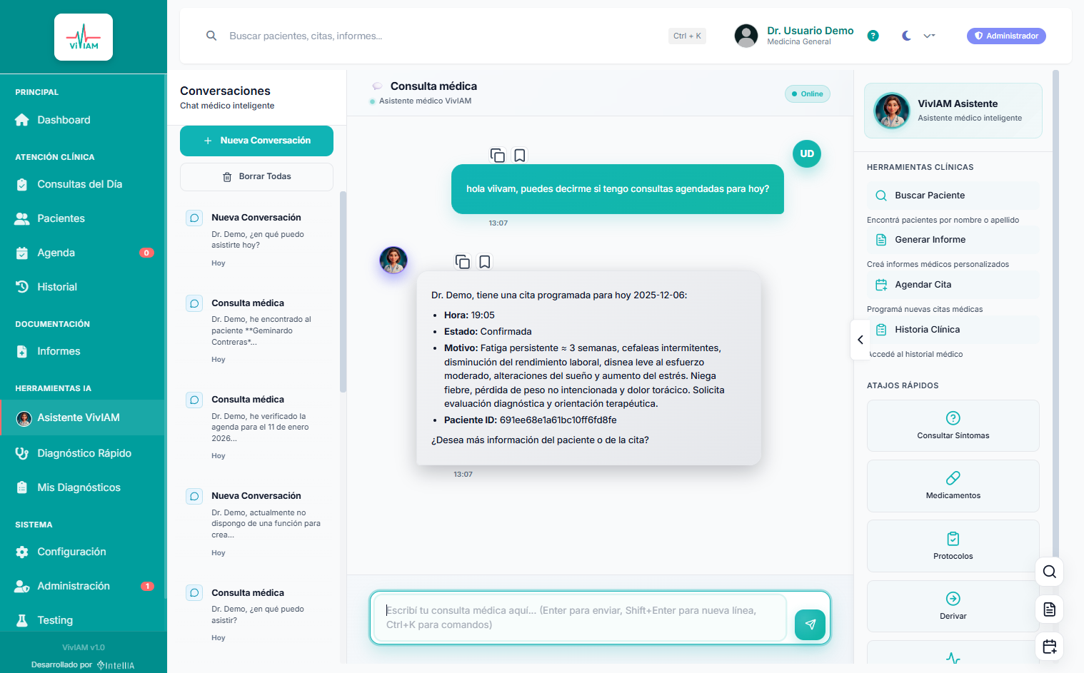 Chat Clínico con Contexto
