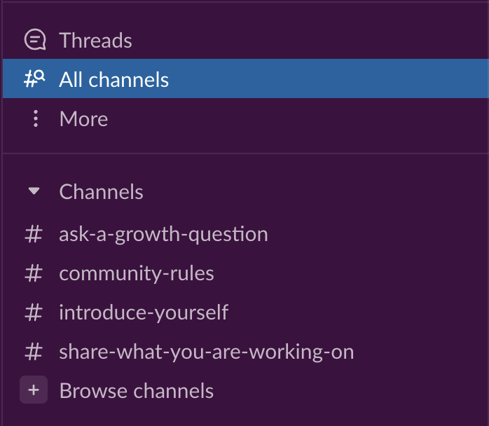 slack channels in an hr workspaced