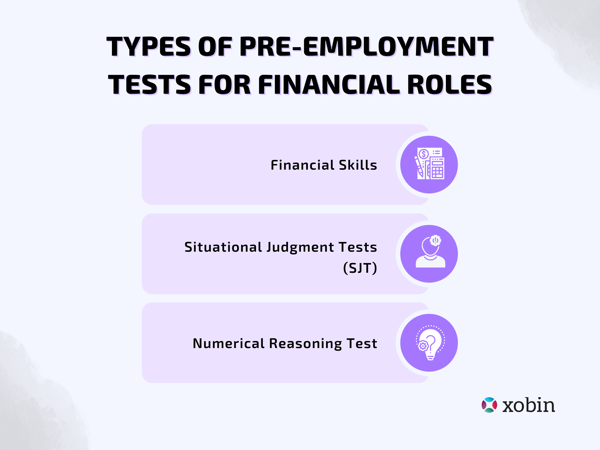 Types of pre-employment tests for financial roles