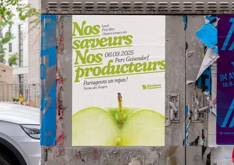 Racines populaires, poster outside