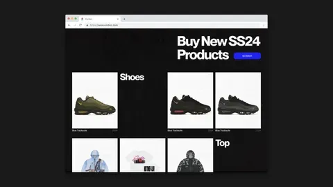 The product grid shows how the interaction shifts from mood to clear navigation, keeping streetwear items readable and comparable.