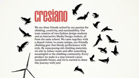 This page showcases the values of Cresciano and it's Story.
