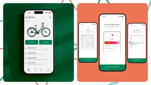The product’s look and feel: simple, reassuring, and built around the bike as the centre of the experience.