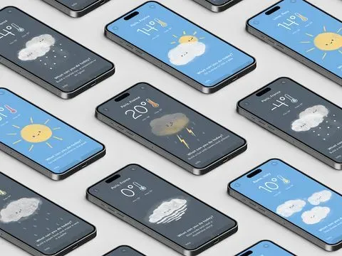 I used this mockup to show every illustration and how they look on the screen.