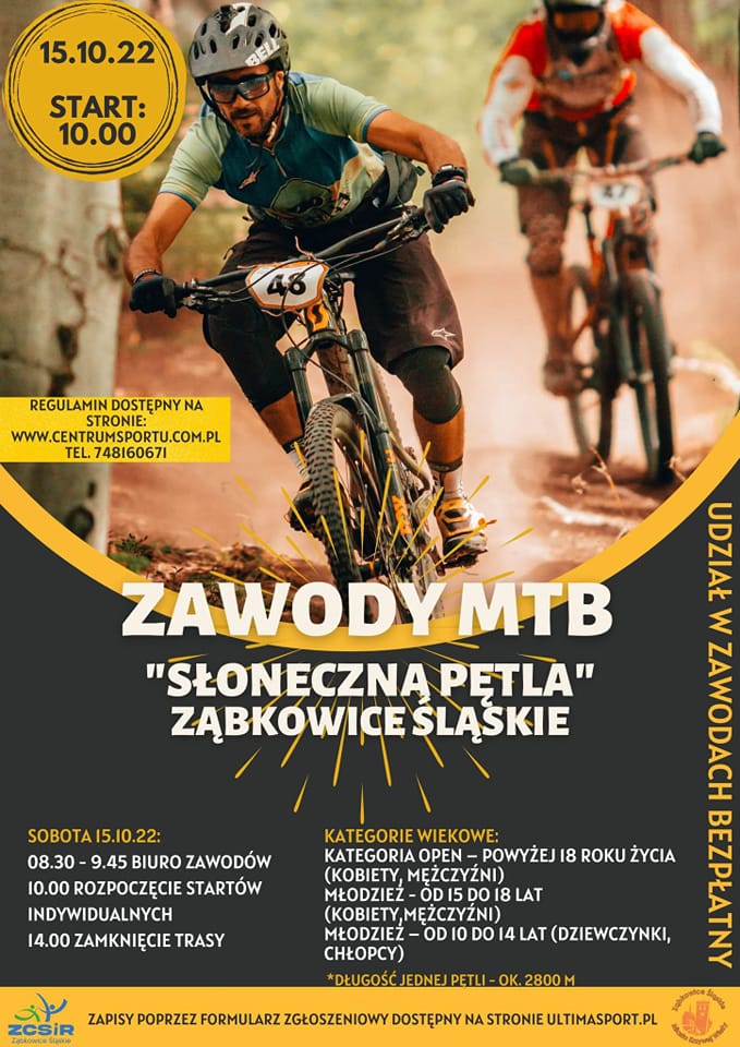 Plakat zawody MTB Ząbkowice Śląskie 