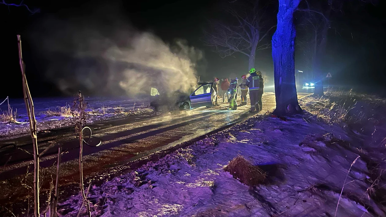 Gorzanów - pożar auta