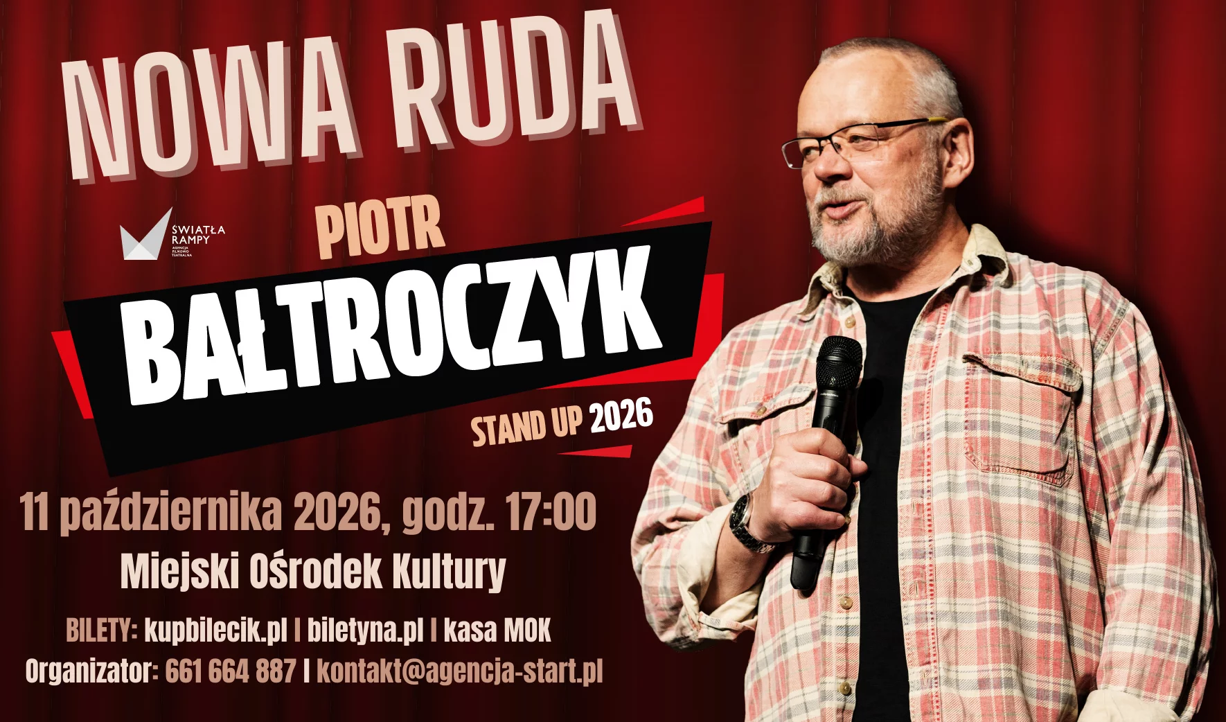 Piotr Bałtroczyk wystąpi w Nowej Rudzie. Wieczór pełen humoru już 11 października
