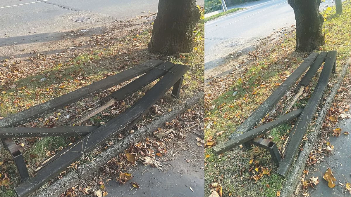 Ząbkowice Śląskie. Zniszczona ławka przy ul. Wrocławskiej. Seniorzy nie kryją oburzenia