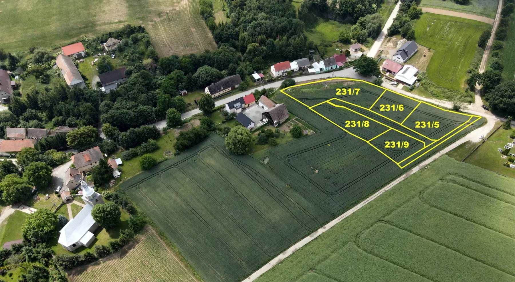 Gmina Ząbkowice Śl. 5 działek w Sieroszowie na sprzedaż
