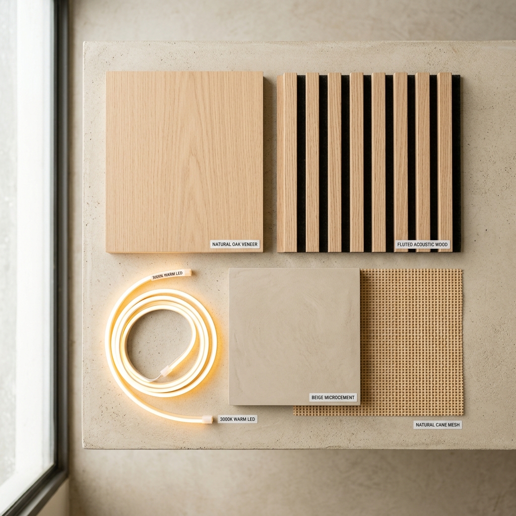 Modern Japandi Minimalist Material Palette