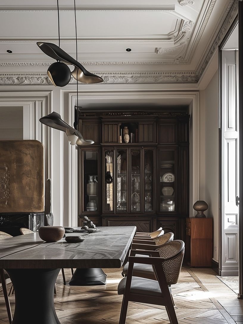 Eleganz neu definiert: Klassisches Esszimmer trifft auf modernes Design