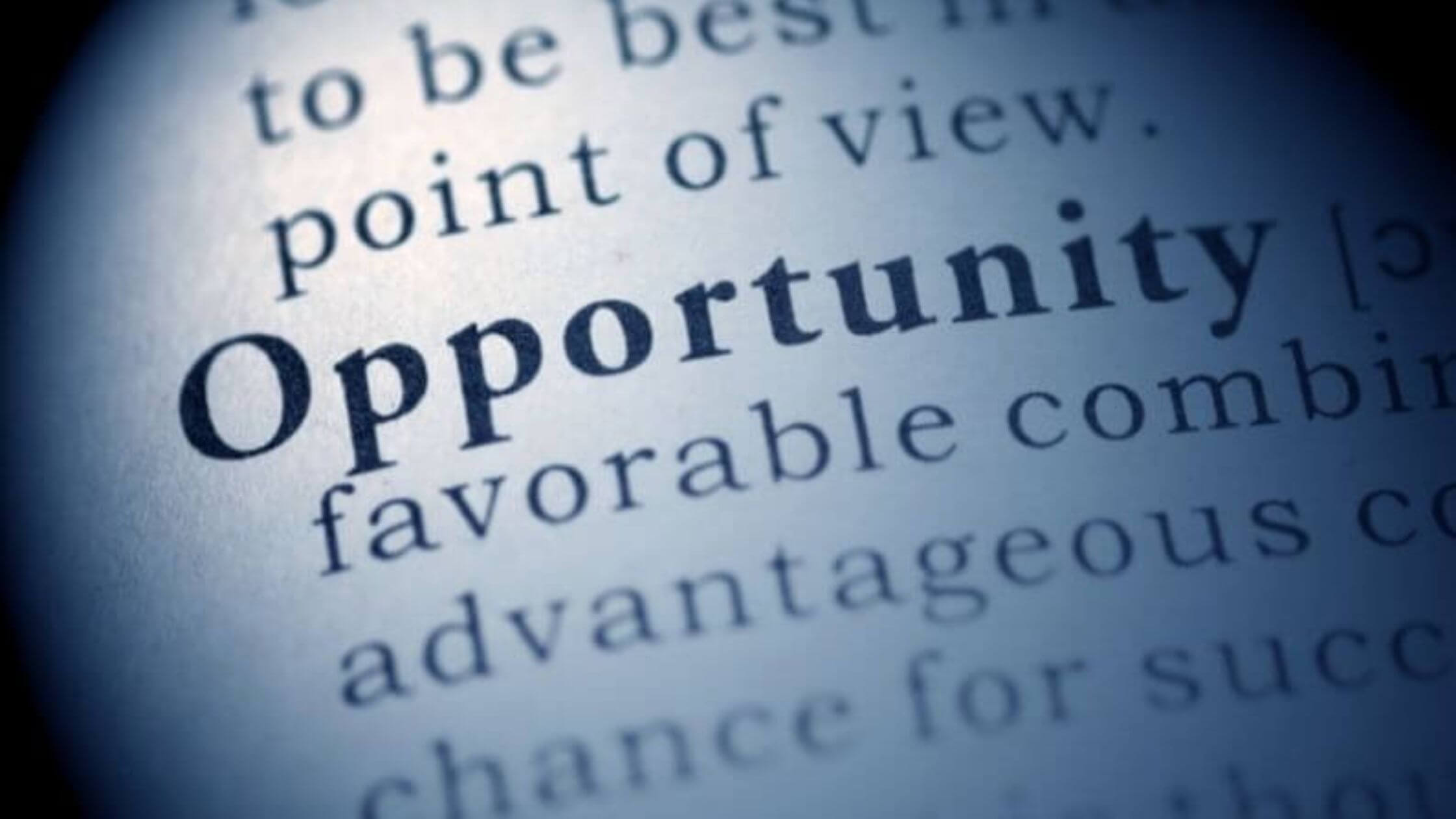 "Opportunity" highlighted in a dictionary