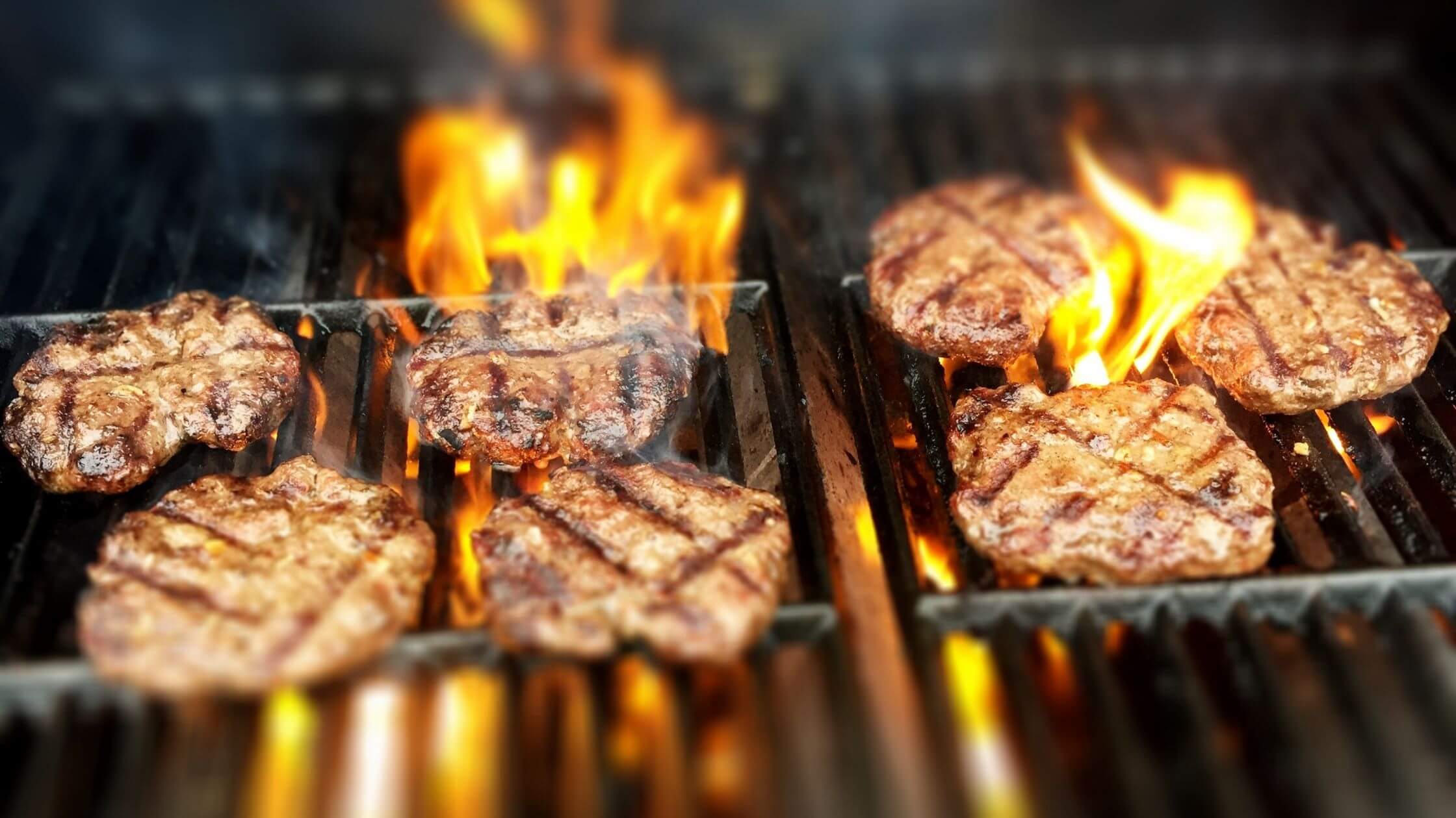 Burgers being cooked