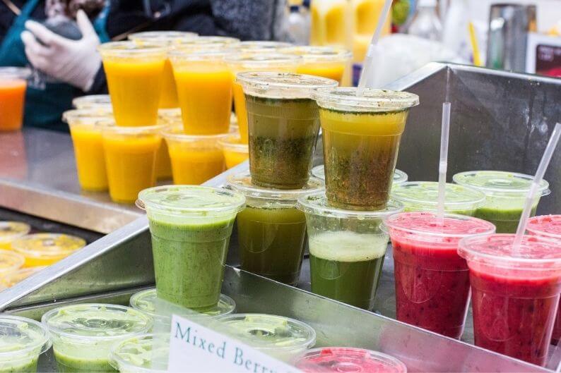 A juice bar franchise offers a wide array of flavors and products.