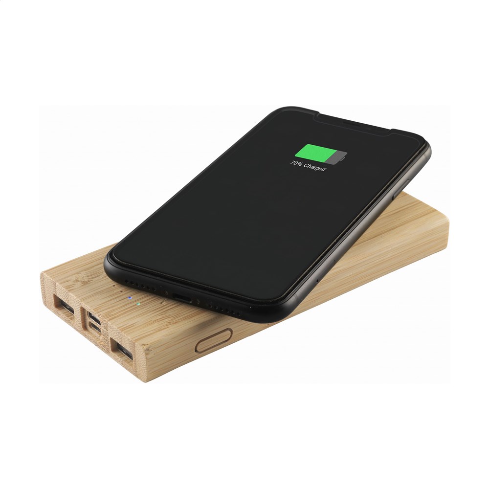 Bamboo 8000 Wireless Powerbank draadloze oplader