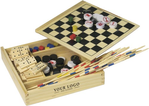 Houten 5-in-1 spellenset