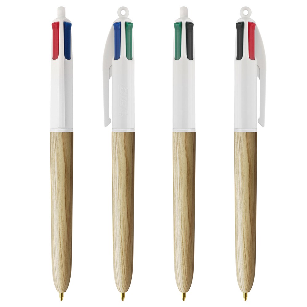 BIC® 4 Colours Wood Style with Lanyard