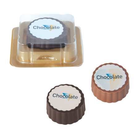 Logobonbon van puur/melk chocolade