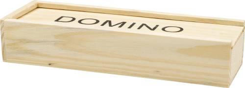 Houten doos met dominospel