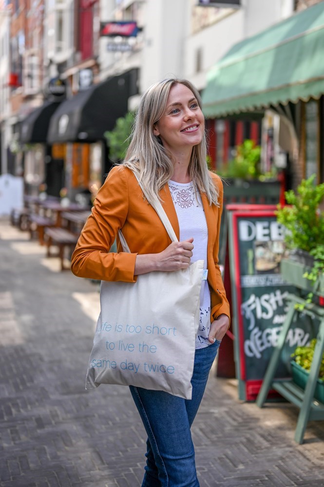 Katoenen tas met lange hengsels Katoenen tas met lange hengsels