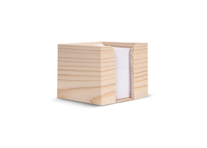 Kubushouder hout met recycled papier 650 vels 10x10x8,5cm