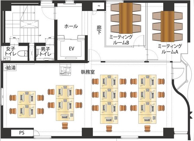 新富町エリアのセットアップオフィス