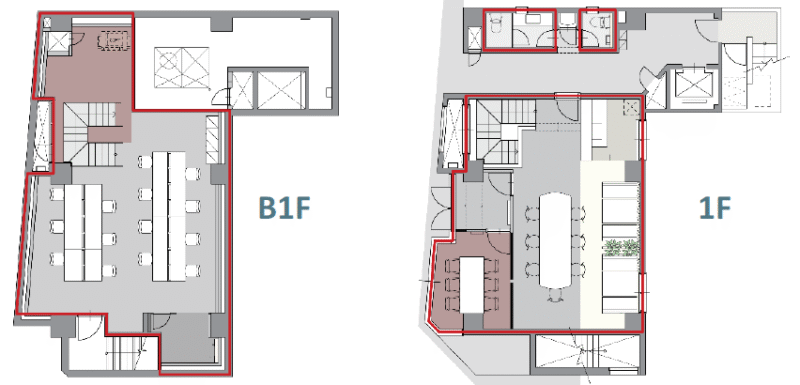 築地エリアのセットアップオフィス