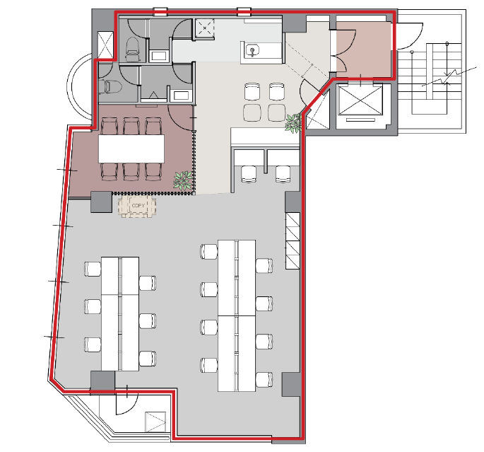 築地エリアのセットアップオフィス