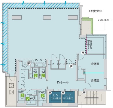 岩本町エリアセットアップオフィス-平面図