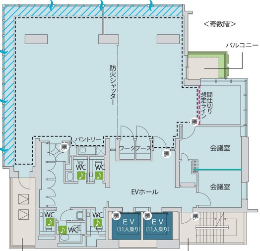 岩本町エリアセットアップオフィス-平面図