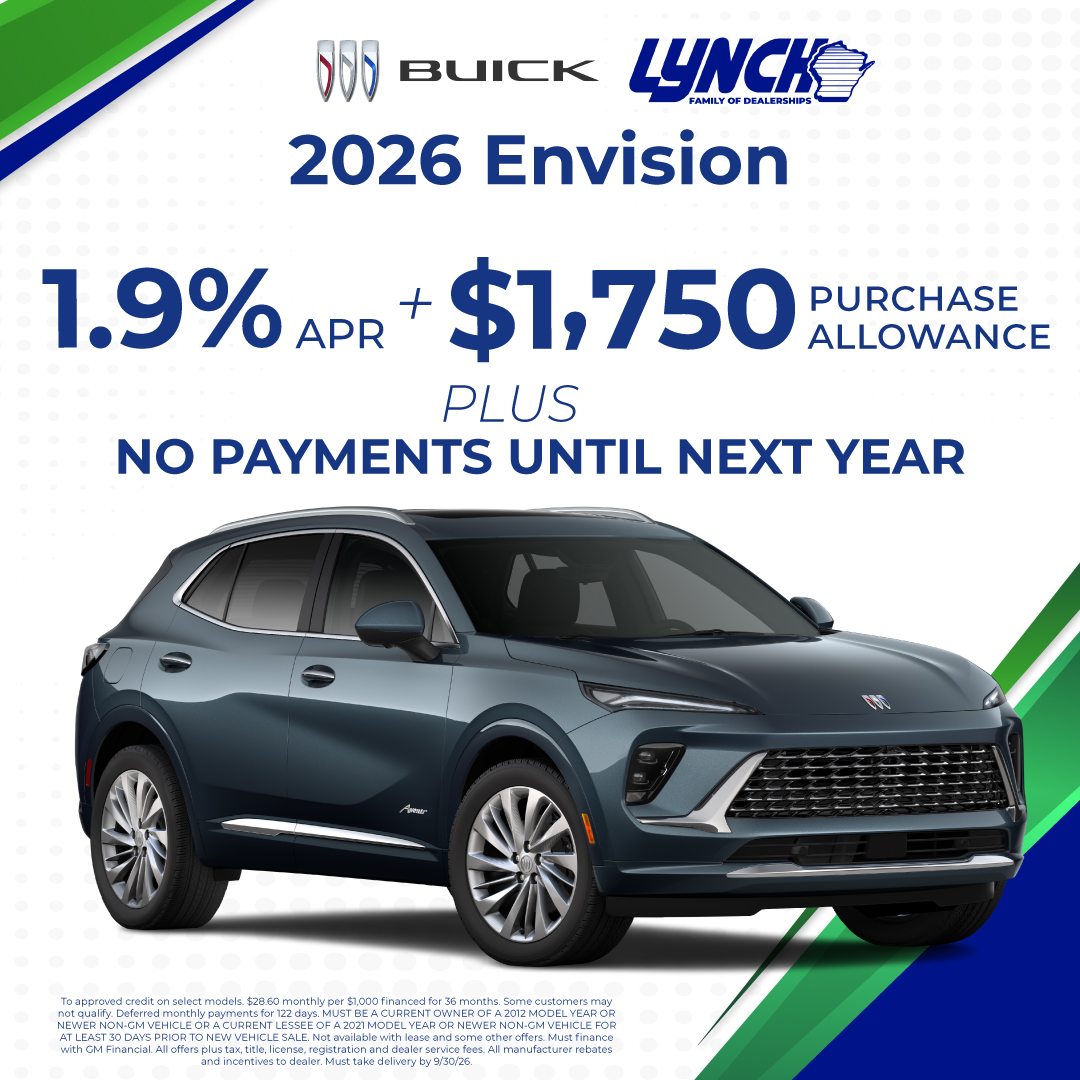 1.9% APR + $1,750 Purchase Allowance on the 2026 Buick Envision