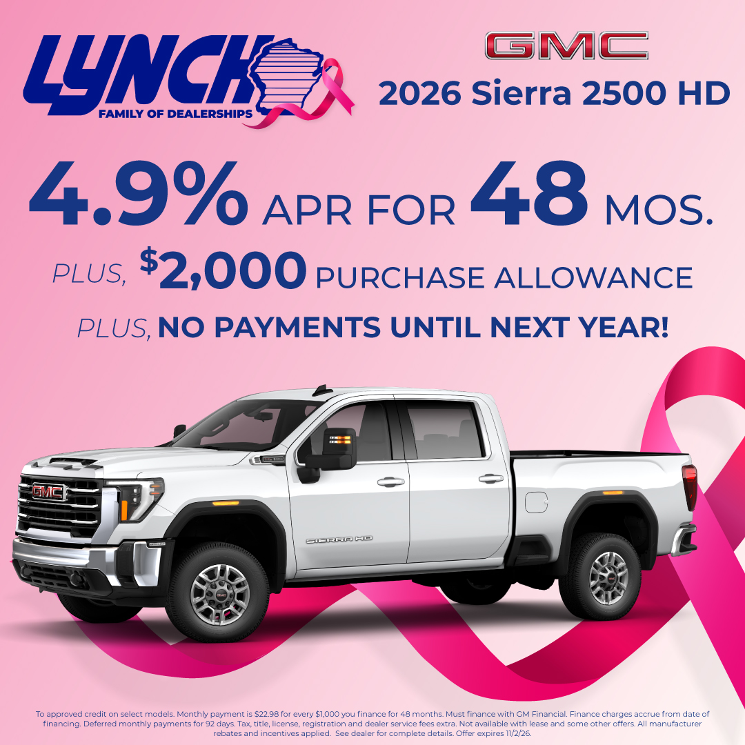 4.9% APR for 48 Mos. + $2,000 Purchase Allowance on the 2026 GMC Sierra 2500 HD